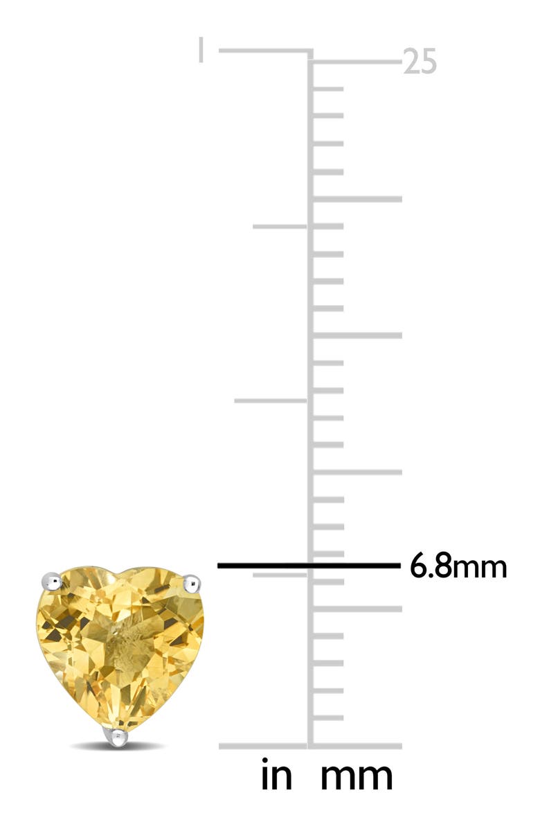 DELMAR Heart Cut Citrine Stud Earrings, Alternate, color, Yellow