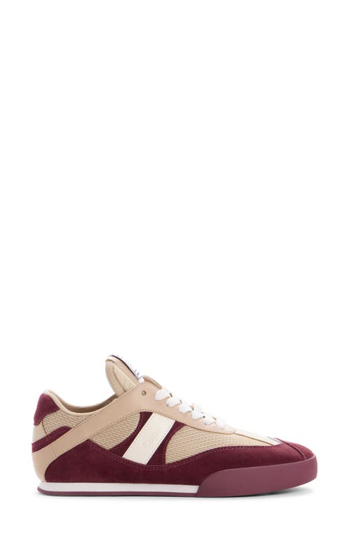 Chloé Kick Mixed Leather Retro Low-top Sneakers In Brown