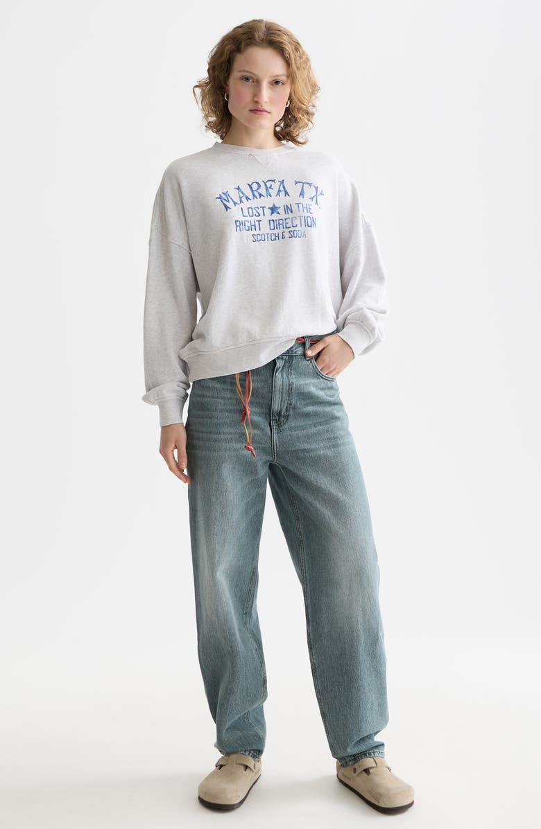 Scotch & Soda Oversize Graphic Cotton Sweatshirt, Alternate, color, Grey Melange