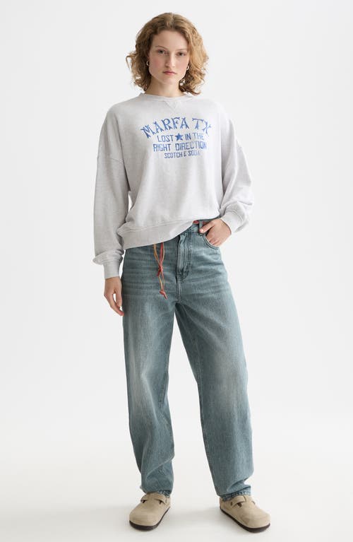 Scotch & Soda Oversize Graphic Cotton Sweatshirt In White