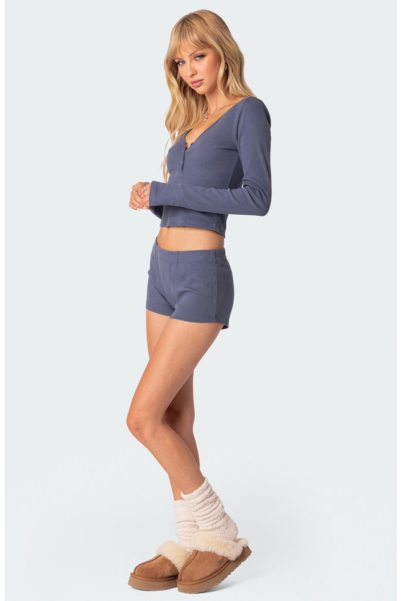 Rebekah Rib Crop Long Sleeve Top, Alternate, color, BLUE