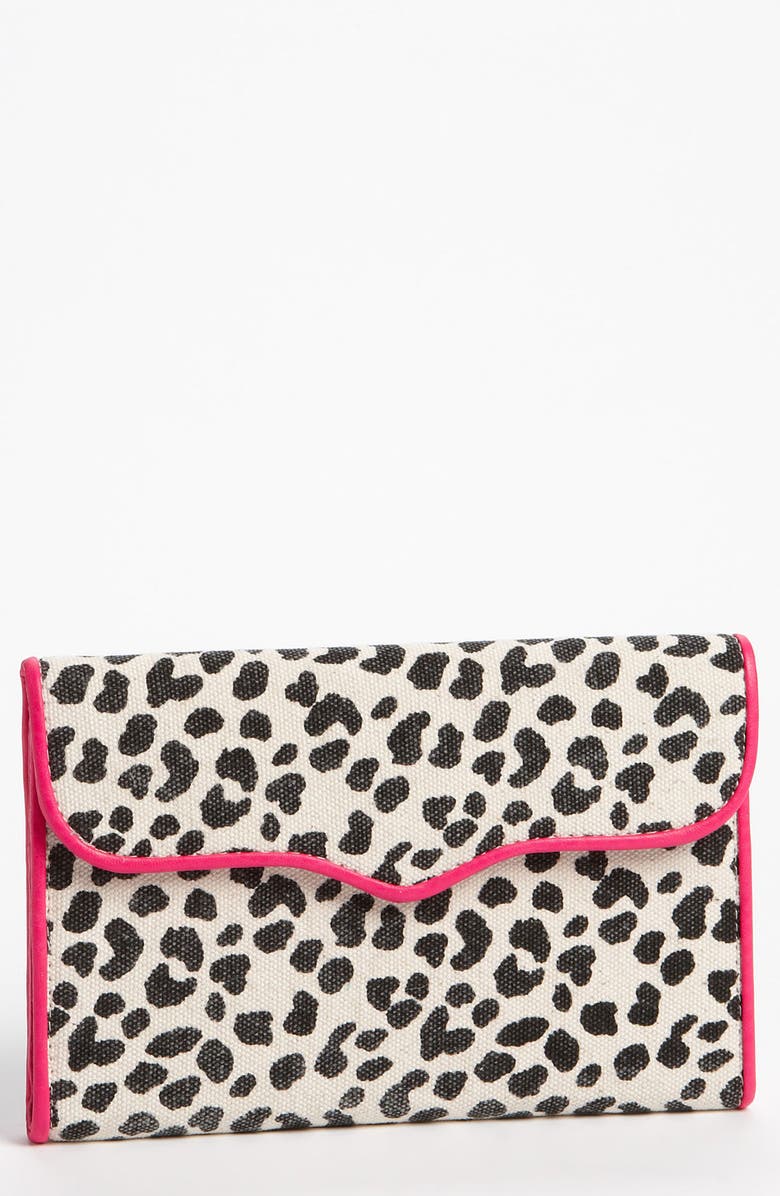 Rebecca Minkoff Leopard Print Passport Wallet, Main, color, 