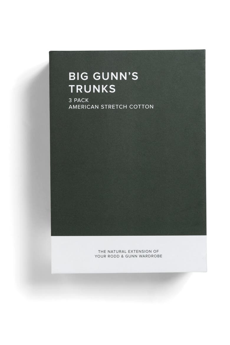 3-Pack Big Gunn's Trunks, Alternate, color, BLACK