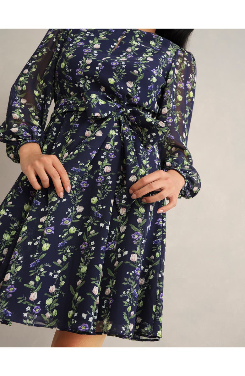 HOBBS LONDON Emilia Fit Flare Mini Dress, Alternate, color, Midnight Multi