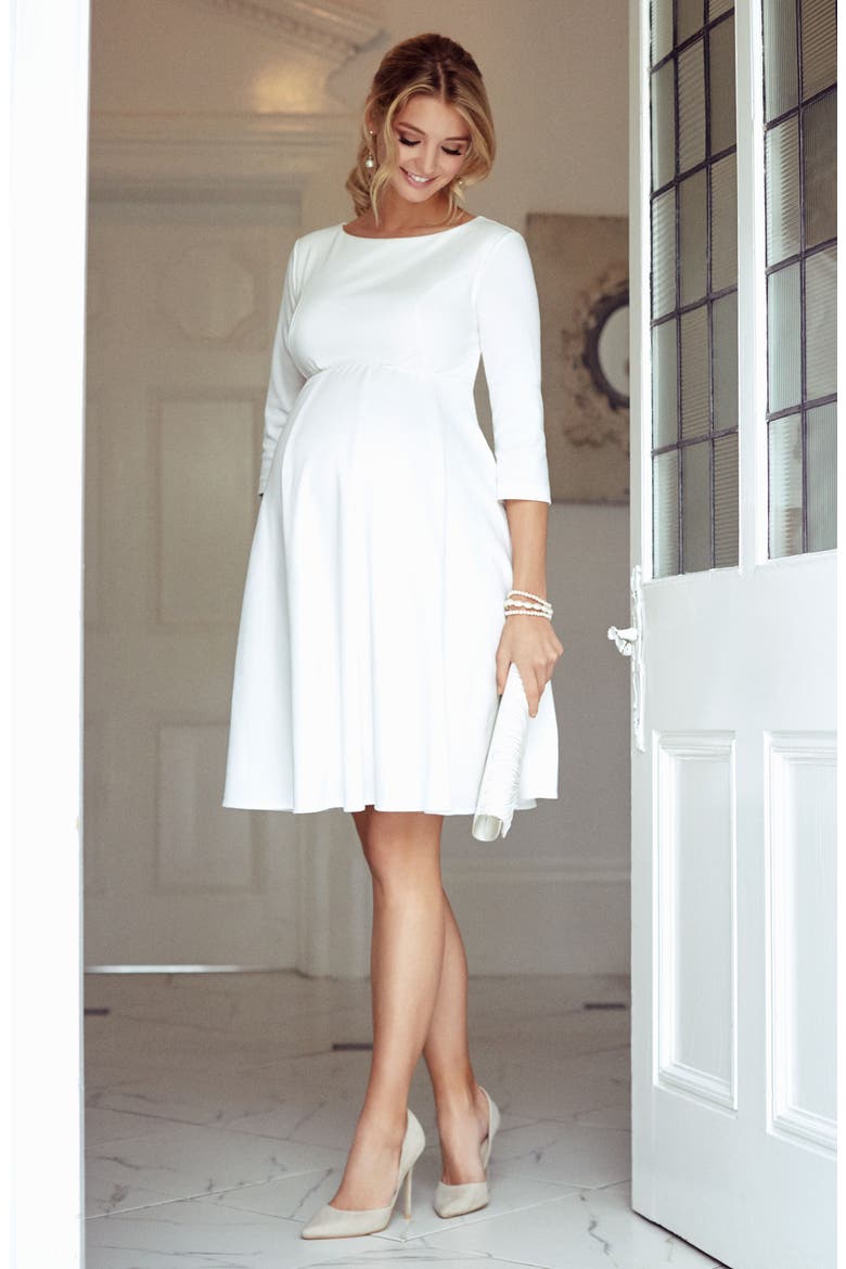 Sienna Maternity Dress, Alternate, color, CREAM