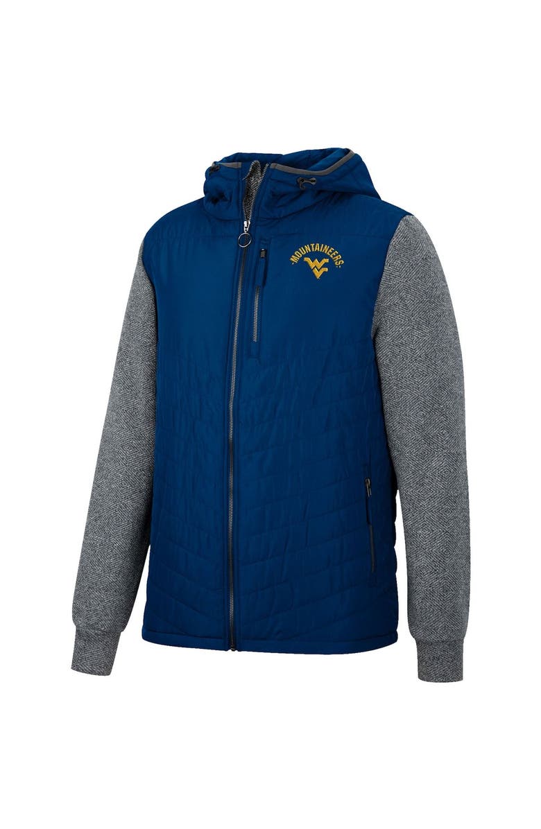 COLOSSEUM Men's Colosseum Navy West Virginia Mountaineers Course Herringbone Full-Zip Hoodie, Alternate, color, Navy