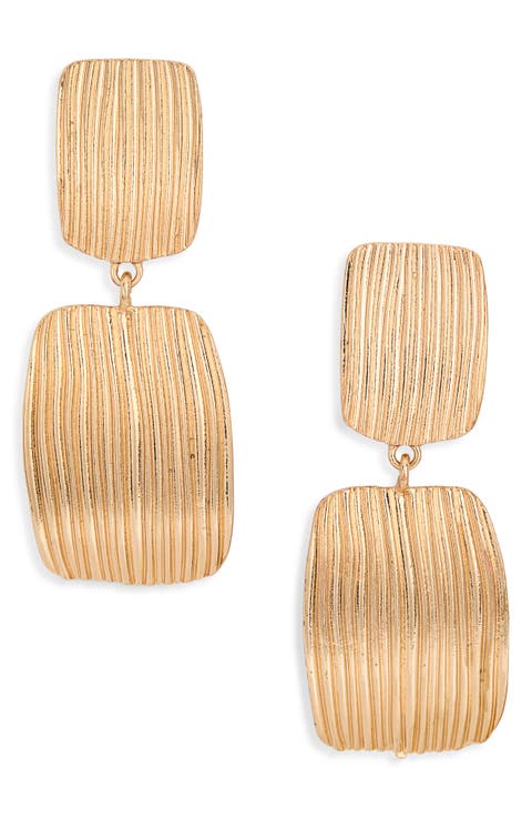 Ribbed Statement Drop Earrings