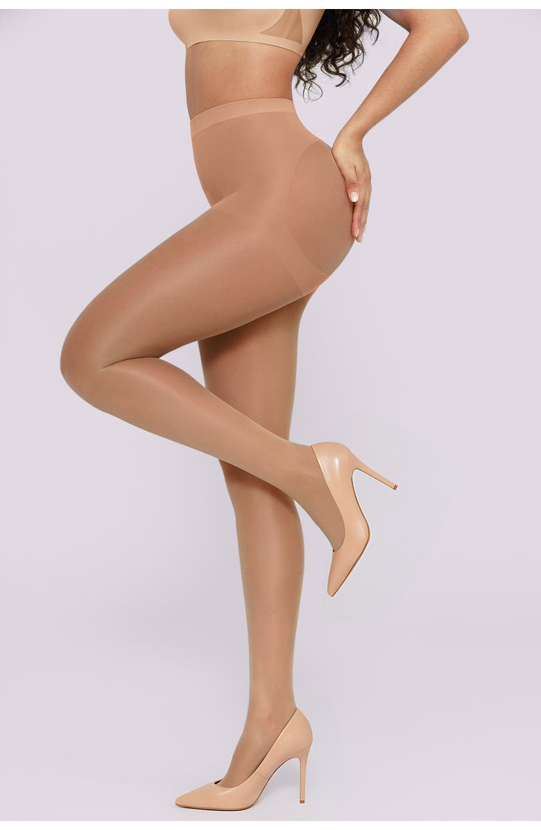 Shapellx Bare Essentials Skin Flow Sheer Shaping 5-Pack Tights, Alternate, color, Beige