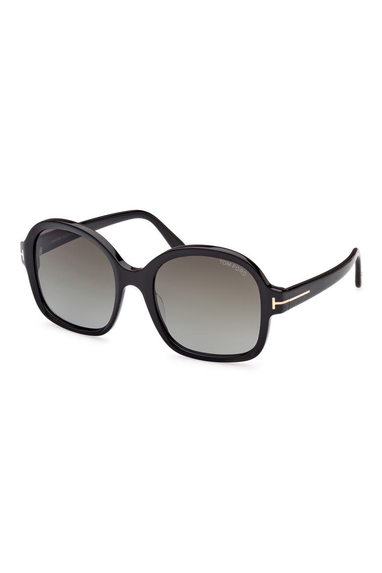 68mm Butterfly Sunglasses, Alternate, color, SHINY BLACK / GRADIENT SMOKE