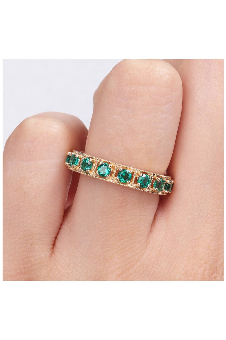 Lab Created Emerald Eternity Ring, Alternate, color, GREEN