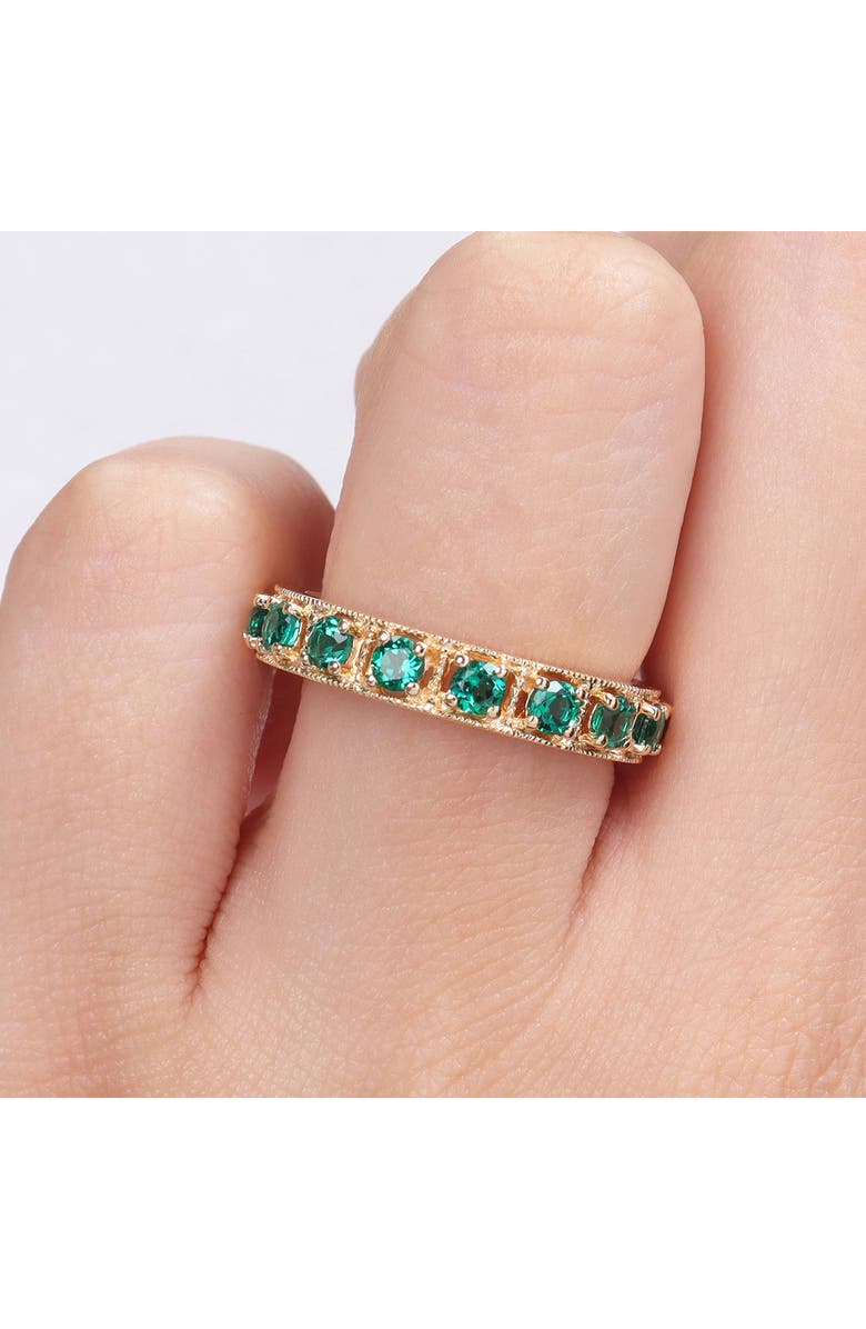 DELMAR Lab Created Emerald Eternity Ring, Alternate, color, Green