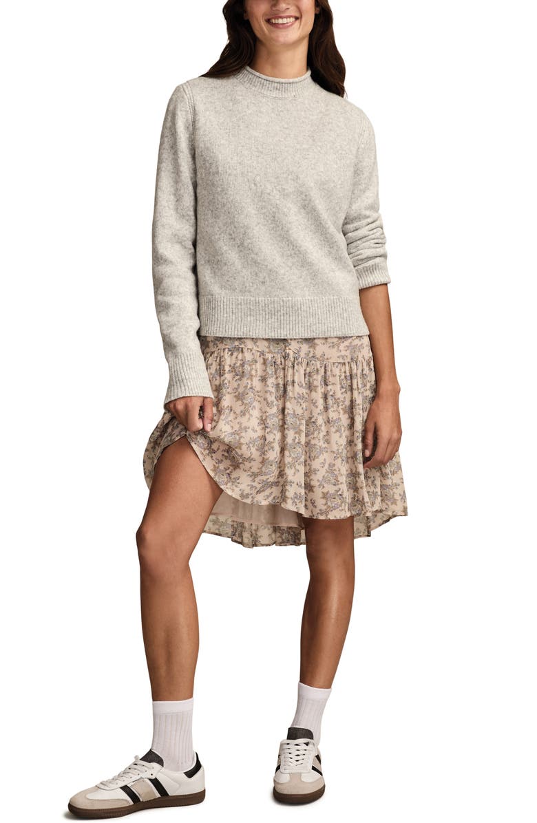 Lucky Brand Roll Neck Sweater, Alternate, color, Light Heather Gray