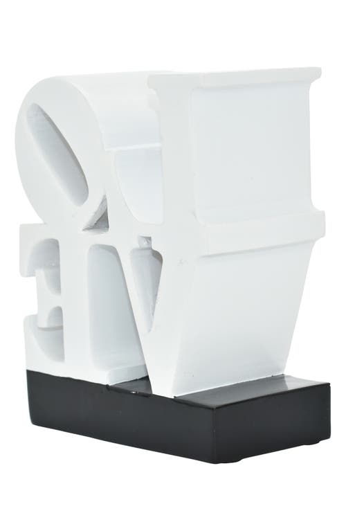 Kinetic Love Sign Sculpture In White