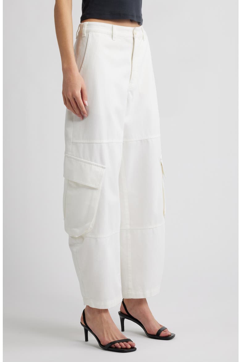 The Bubble Barrel Leg Cargo Pants, Alternate, color, WHITE