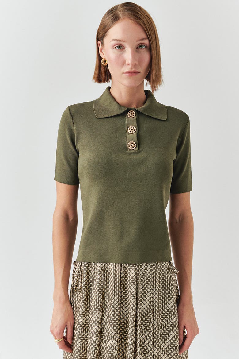 Jaylah Short Sleeve Blouse, Alternate, color, Khaki