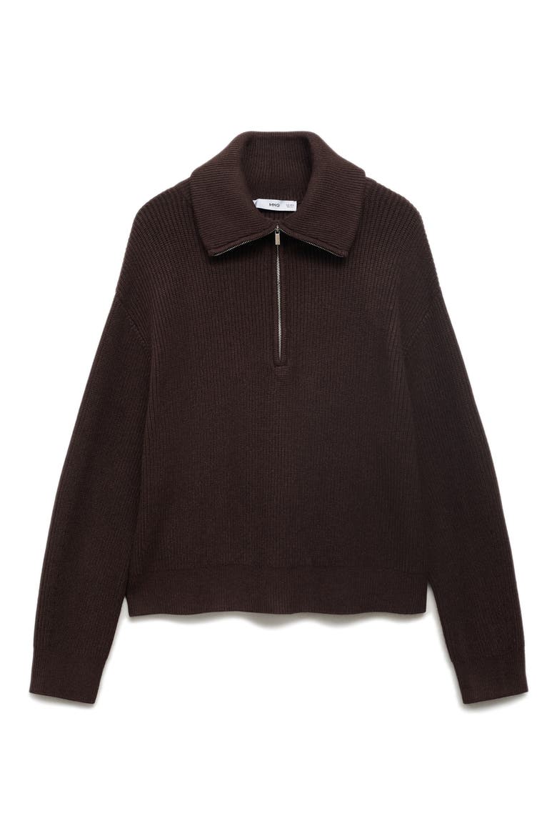 Half Zip Sweater, Alternate, color, CHOCOLATE