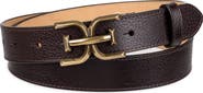 Sam Edelman Logo Buckle Leather Belt