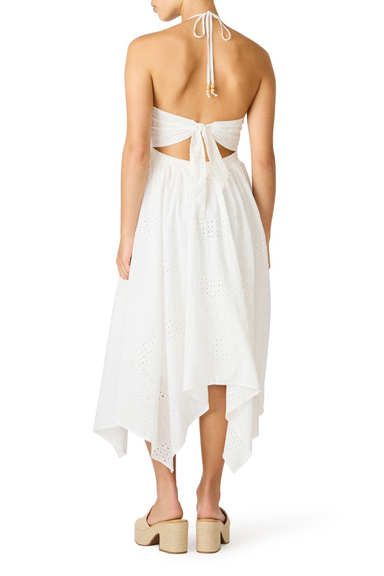 Dalina Eyelet Embroidery Halter Dress, Alternate, color, BIRCH WHITE