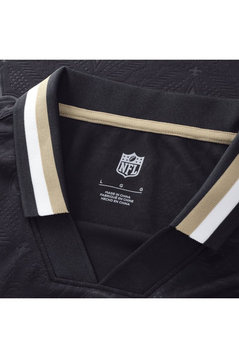 Youth Fanatics Black New Orleans Saints Football x Football Collared Fan Top, Alternate, color, Black