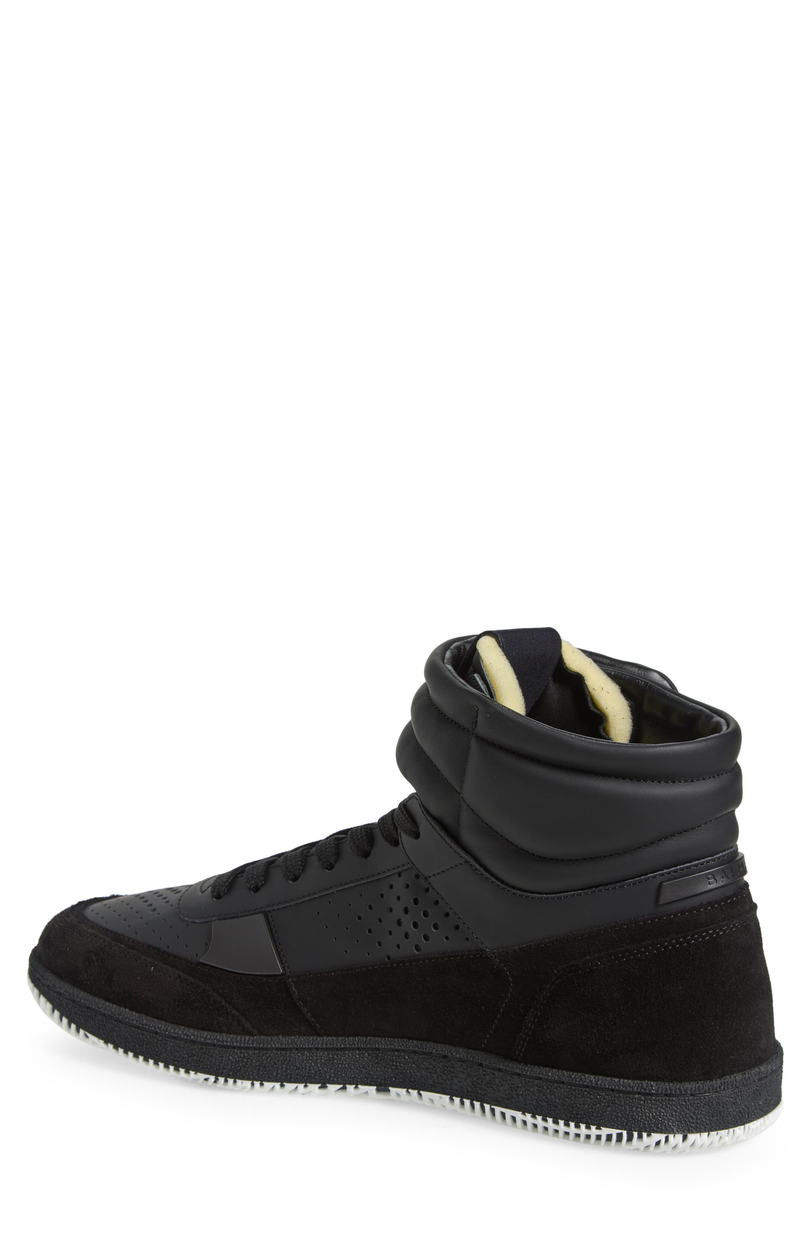 Balmain Swan Mid Top Sneaker, Alternate, color, 