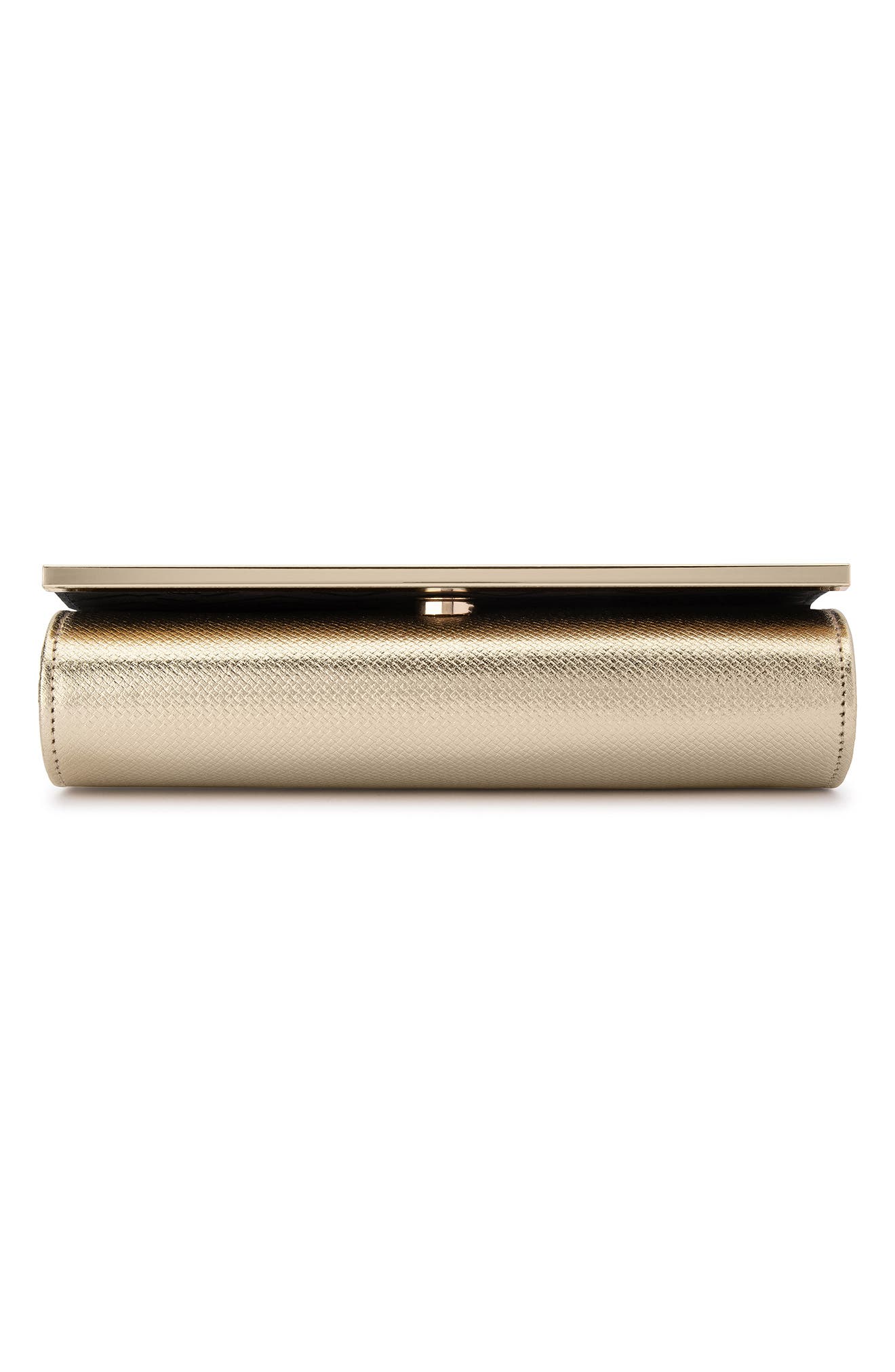 Olga Berg Maddie Metallic Embossed Foldover Clutch, Alternate, color, Gold