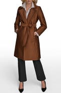 Donna Karan New York Double Collar Cotton Blend Trench Coat