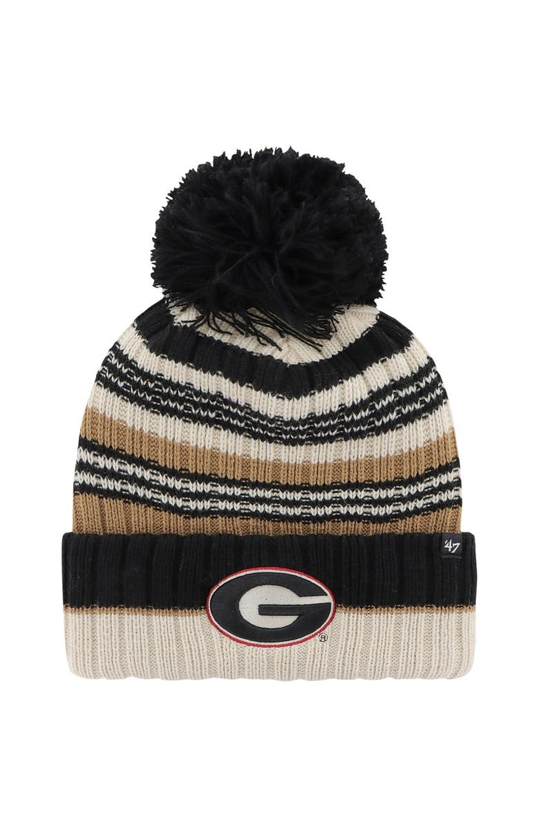 '47 Women's '47 Khaki Georgia Bulldogs Barista Cuffed Knit Hat with Pom, Main, color, Khaki