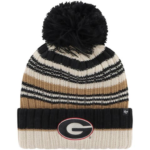 Women's '47 Khaki Georgia Bulldogs Barista Cuffed Knit Hat with Pom