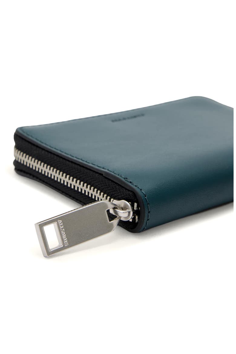 Lena Hex Leather Zip Wallet, Alternate, color, EMERALD GREEN