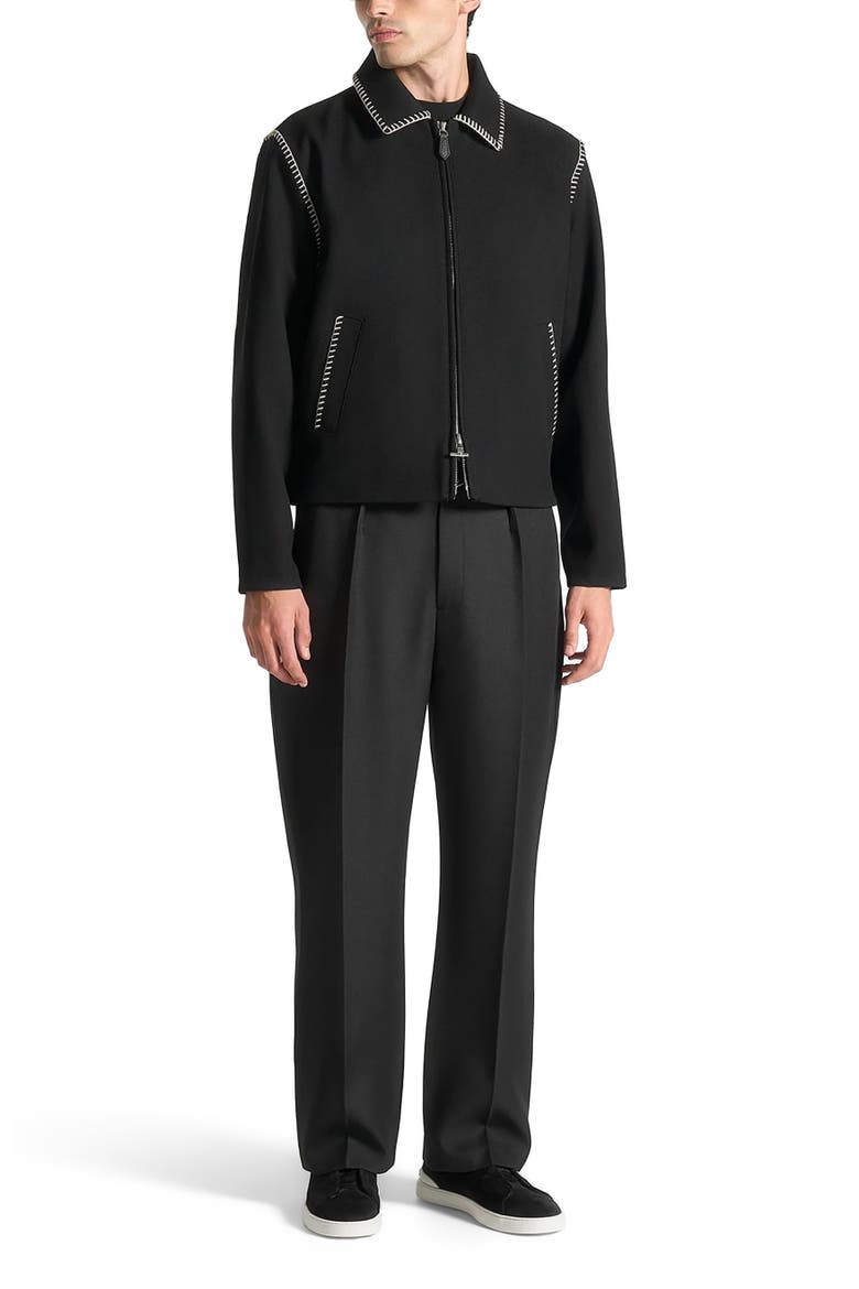 Alex Whipstitch Twill Boxy Jacket, Main, color, Black