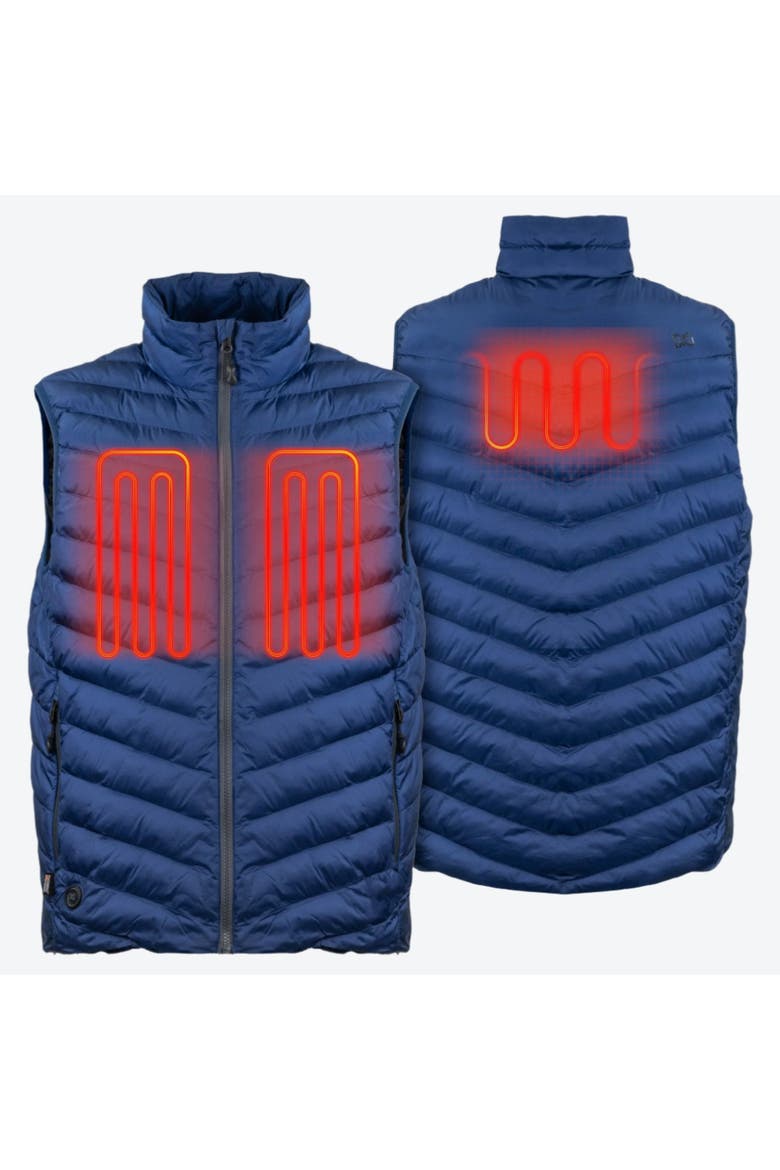 Backcountry Xtera Men's Heated Puffer Vest, Alternate, color, Navy