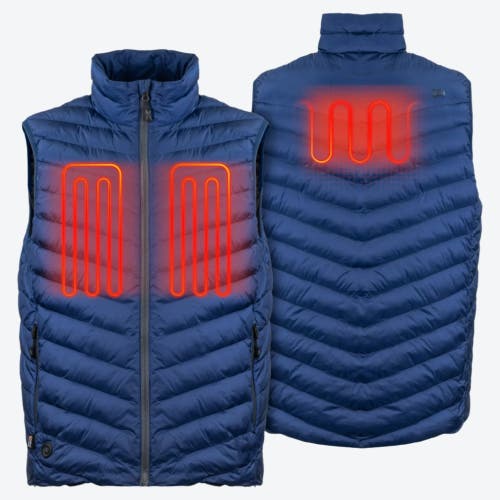 Mobile Warming Heated Puffer Vest In Blue