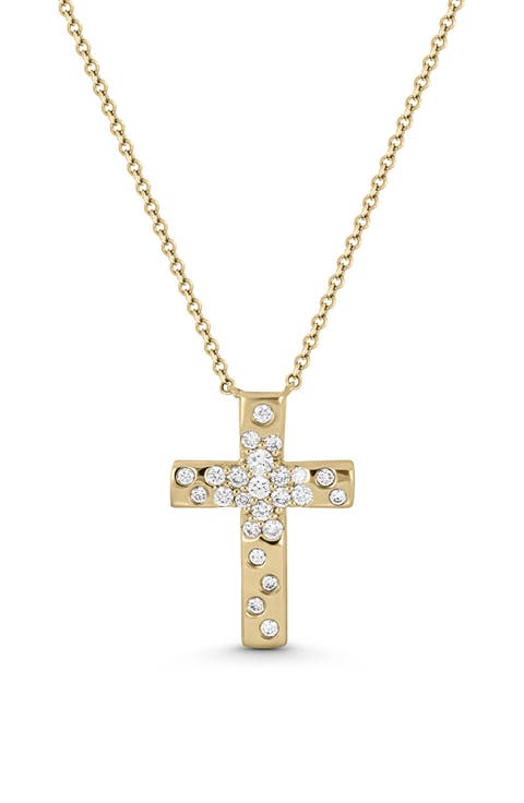 Kiera 18k Gold Diamond Cross Pendant Necklace