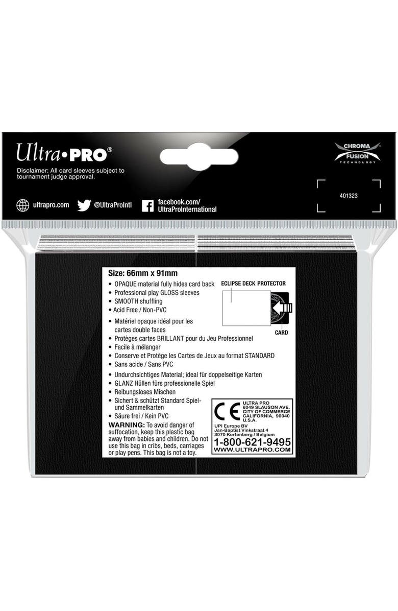 Ultra PRO Eclipse Standard Deck Protector Sleeves Pro Gloss 100Ct, Alternate, color, Multicolored