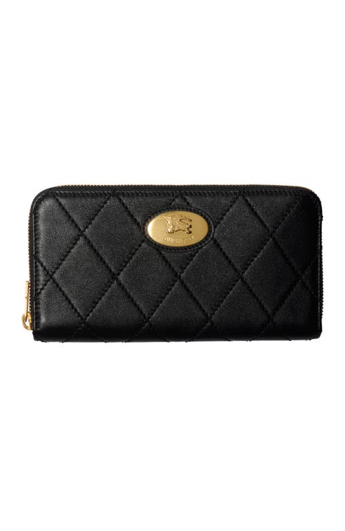 Burberry Strand Quilted Leather Zip Wallet