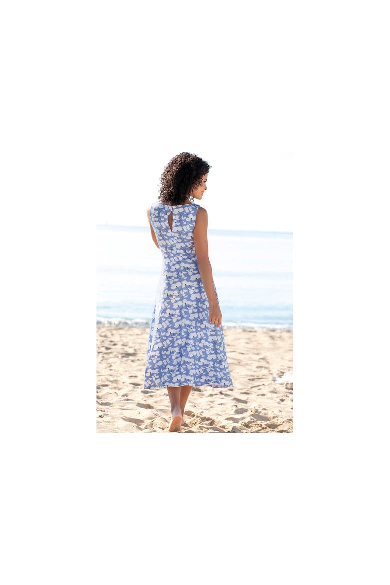 Sleeveless A-Line Dress, Alternate, color, Blue-Printed