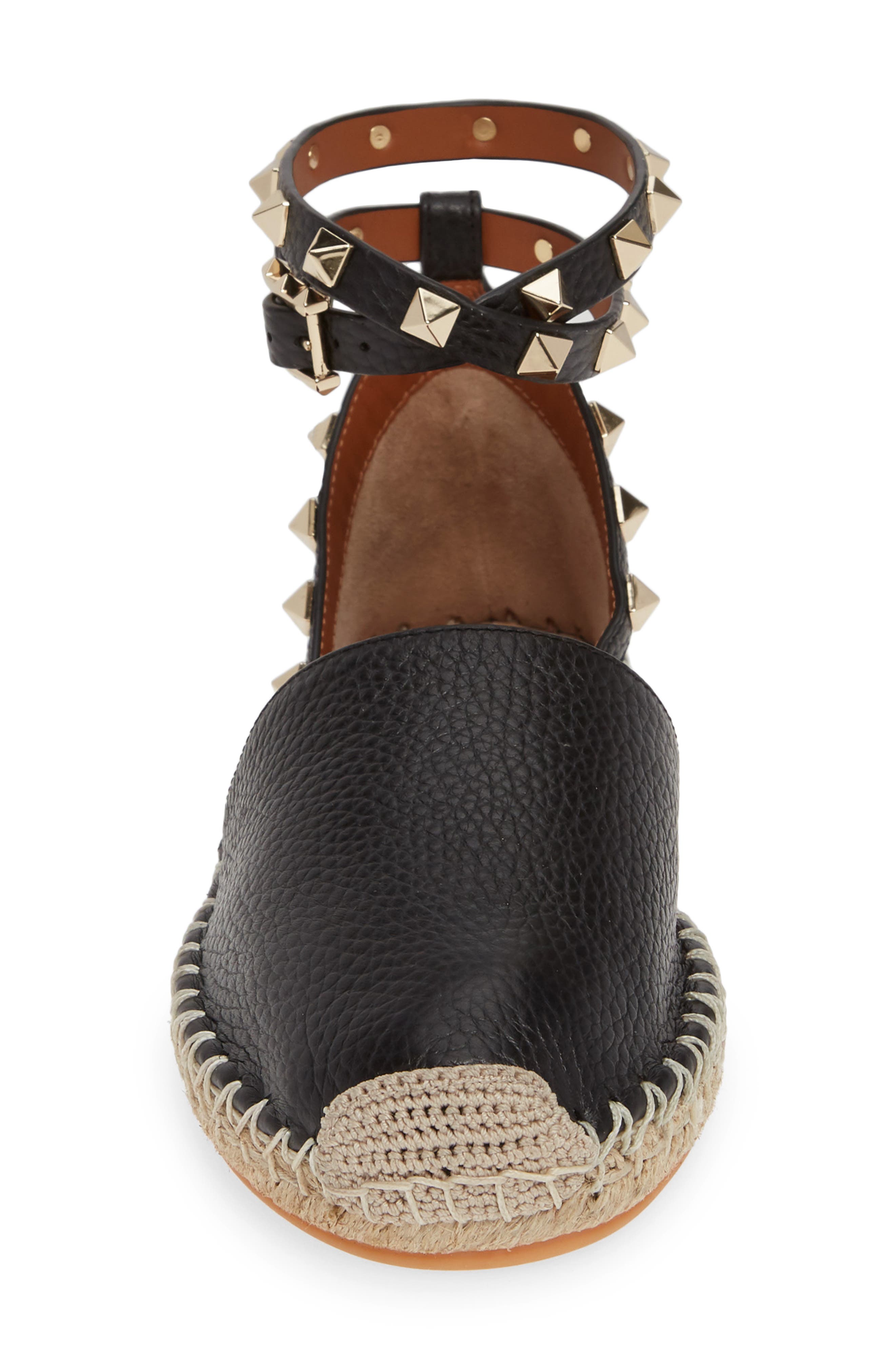 Valentino Garavani Rockstud Espadrille Flat, Alternate, color, 