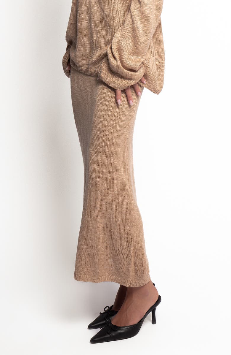 Petal & Pup Indya Knit Maxi Skirt, Alternate, color, Mocha