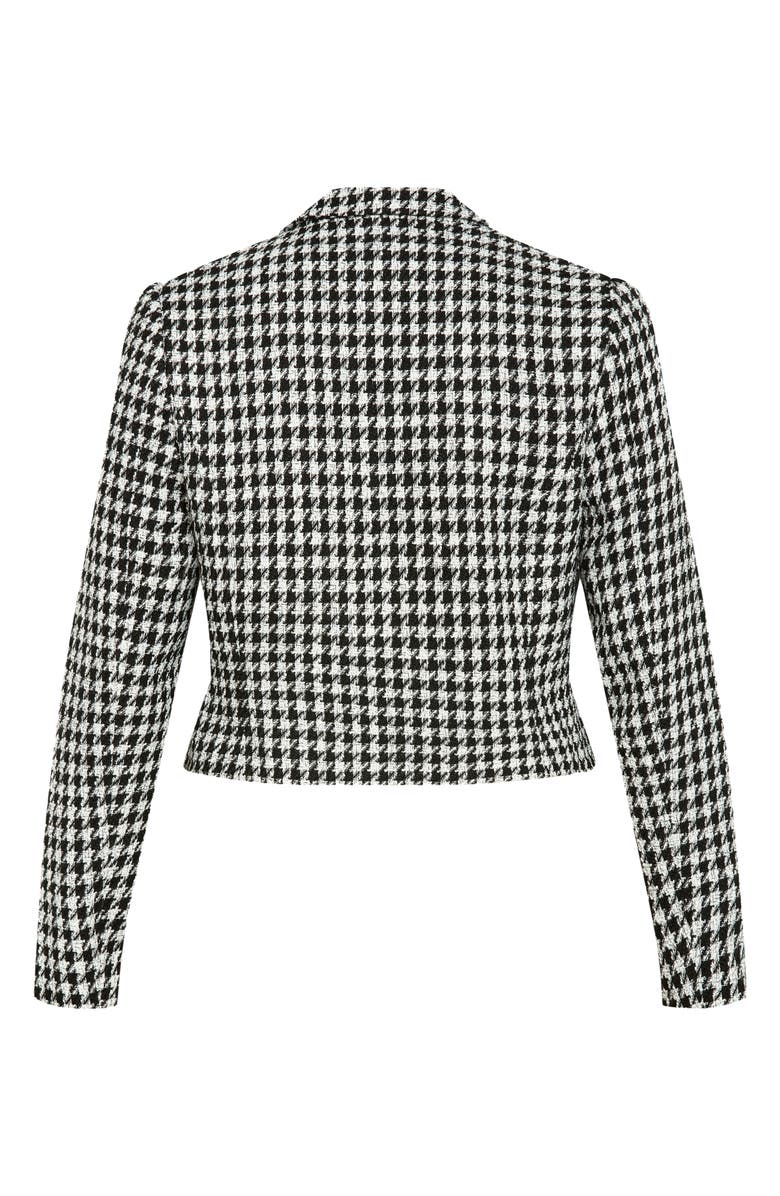 City Chic Skylar Houndstooth Crop Jacket, Alternate, color,