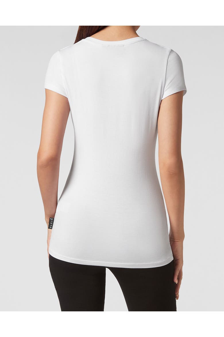 T-Shirt V-Neck Hexagon Women, Alternate, color, white