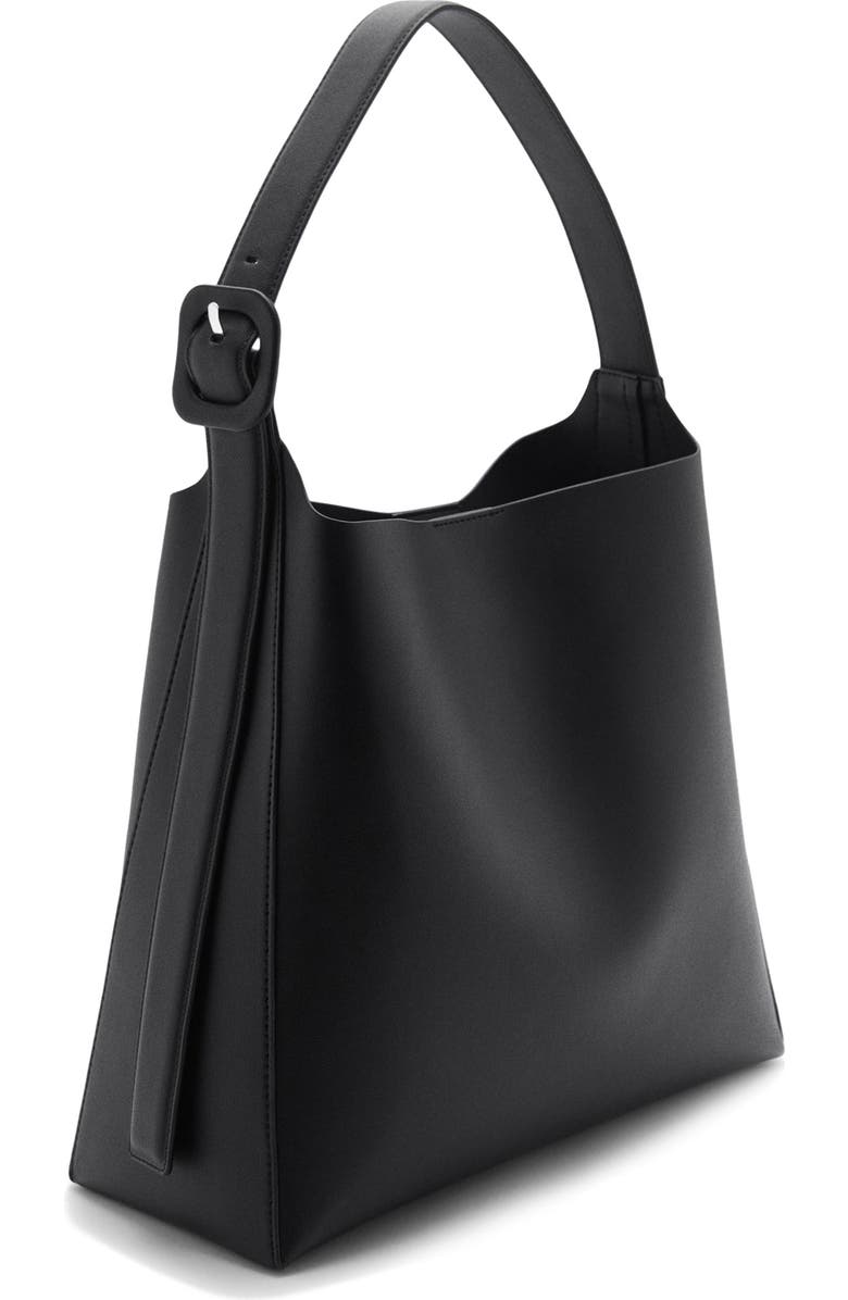 MANGO Faux Leather Shopper, Alternate, color,