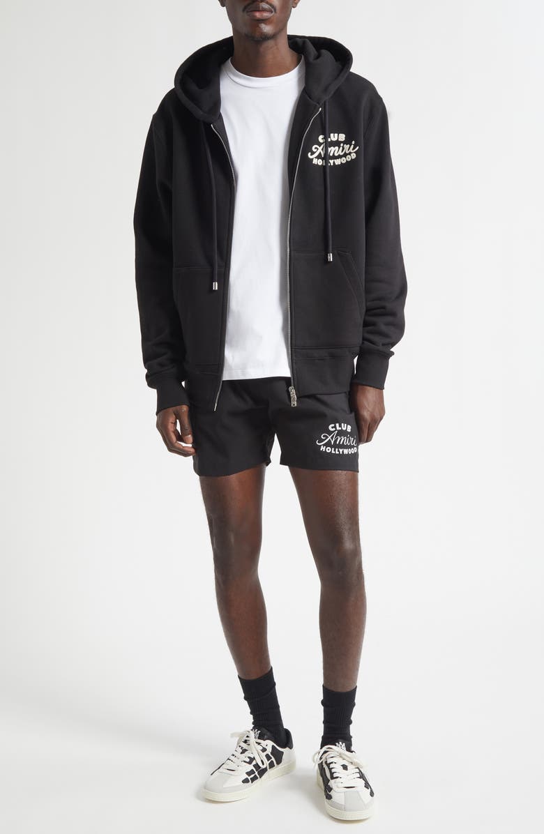 AMIRI Club Amiri Appliqué Zip Hoodie, Alternate, color, Black
