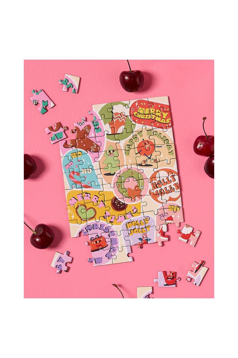 Happy Holiday Greeting Card Jigsaw Puzzle, 6.9 x 5 Inches, Alternate, color, Multicolored