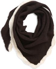 Treasure & Bond Scallop Trim Knit Triangle Scarf