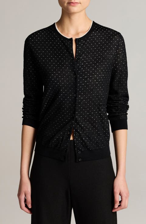 Dot Motif Wool Blend Cardigan