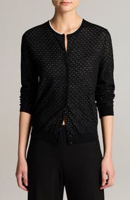 Vince Dot Motif Wool Blend Cardigan