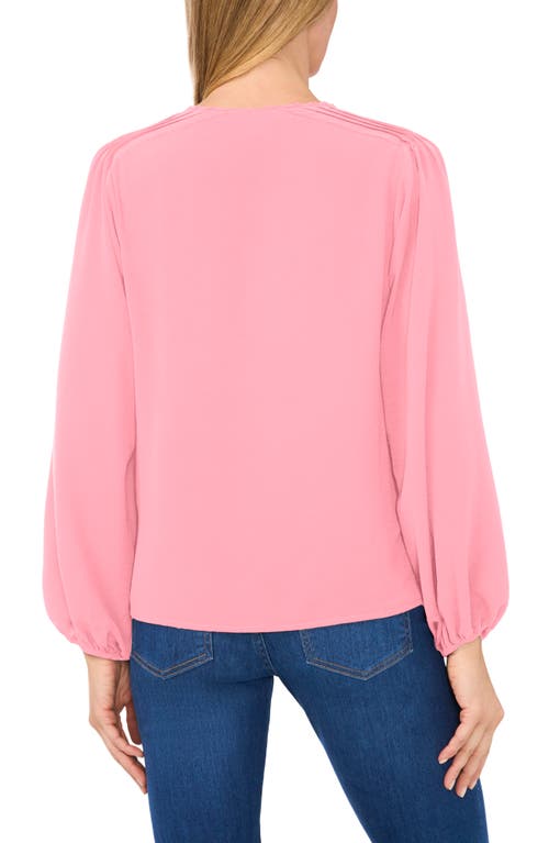 Cece Pintuck Blouson Sleeve Blouse In Pink