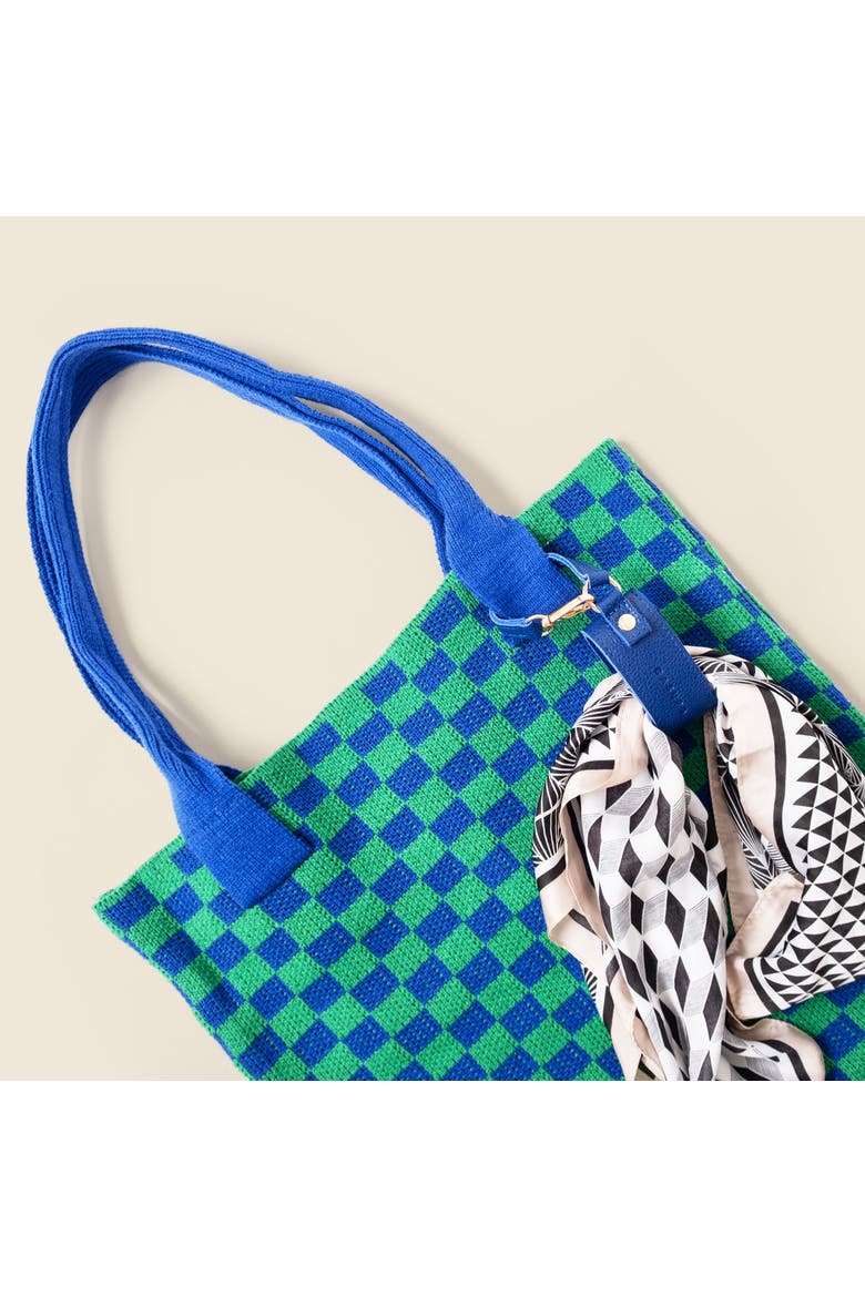 Leather Scarf Holder, Alternate, color, Cobalt Blue