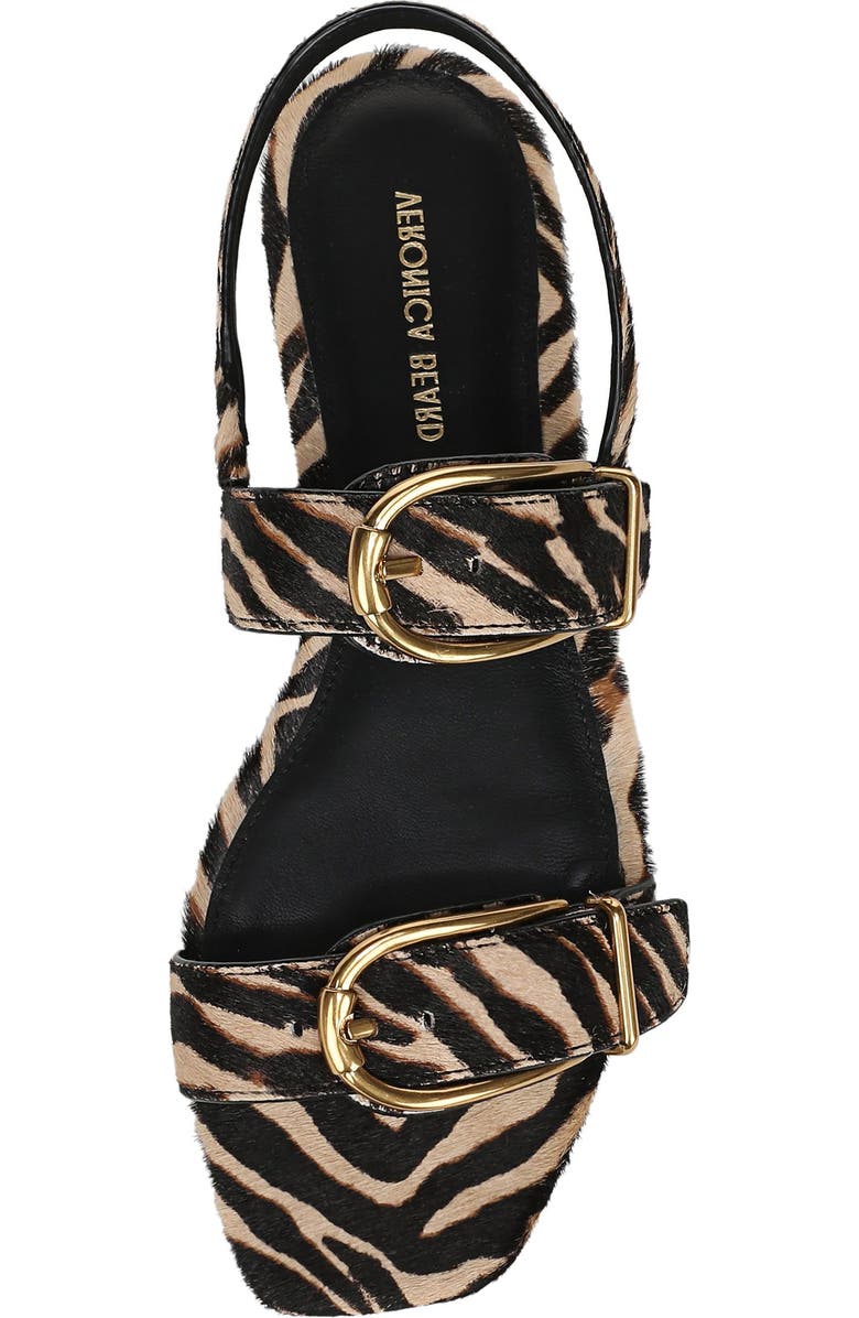 Veronica Beard Maglio-2 Genuine Calf Hair Sandal, Alternate, color, Ziger Brown Leather