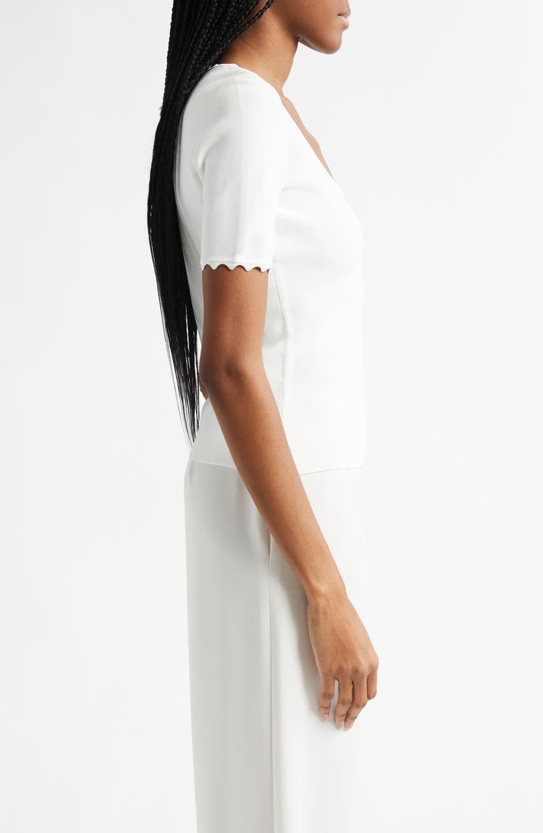 Emporio Armani Stretch Milano Top, Alternate, color, Soft White